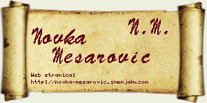 Novka Mesarović vizit kartica